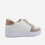Tenis Sneakers ailin de cuero para mujer - Blanco