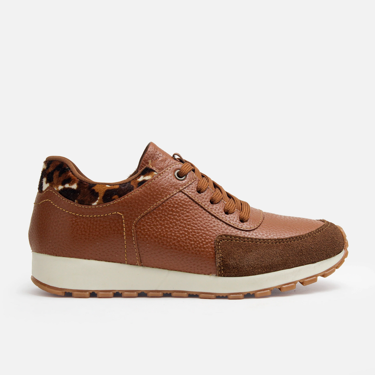 Tenis bromelias de cuero para mujer - Miel
