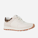 Tenis Sneakers bromelias de cuero para mujer - Hueso