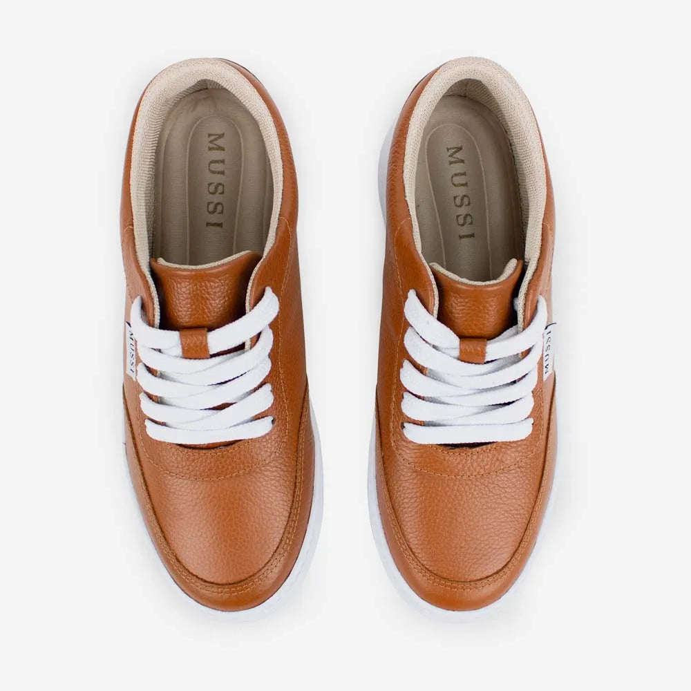 Tenis nerea de cuero para mujer - Miel