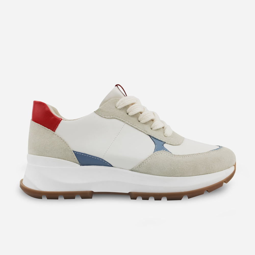 Tenis Sneakers kaira de cuero para mujer - Rojo