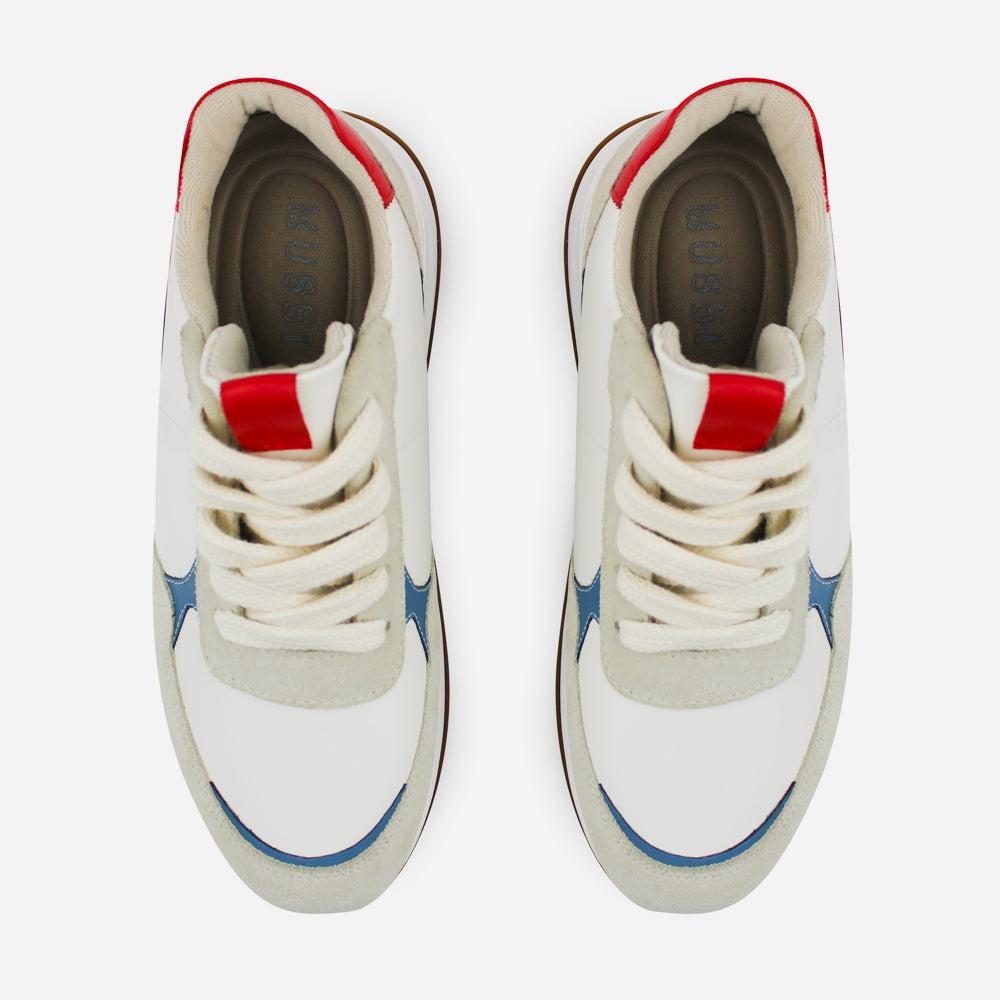 Tenis Sneakers kaira de cuero para mujer - Rojo