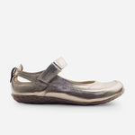 Baleta plana rielva de cuero para mujer - Bronce