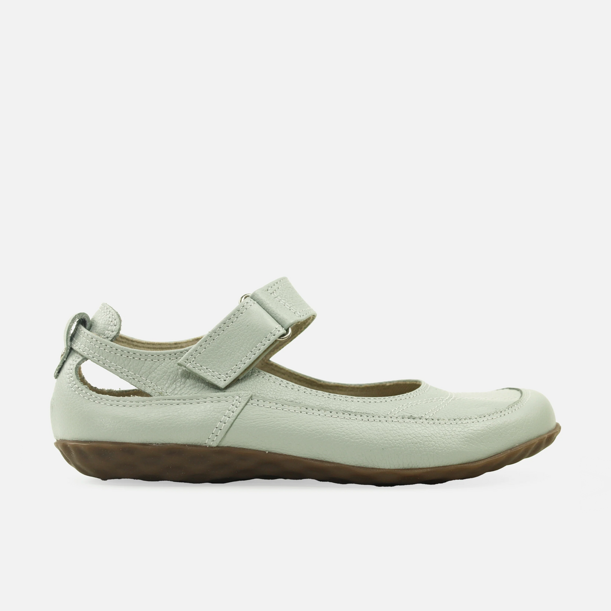 Baleta plana rielva de cuero para mujer - Menta