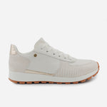 Tenis Sneakers borba de cuero para mujer - Hueso
