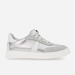 Tenis Sneakers electric de cuero carnaza para mujer - Plata