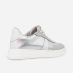 Tenis Sneakers electric de cuero carnaza para mujer - Plata