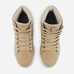 Botin deportivo ayla de cuero para mujer - Almendra