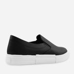 Tenis Sin Cordones amara de cuero para mujer - Negro