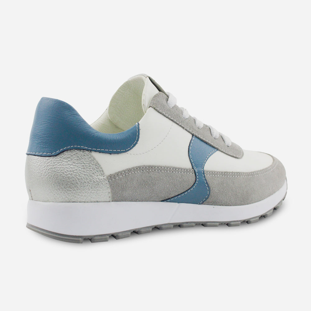 Tenis con plataforma cielo de cuero para mujer - Blanco