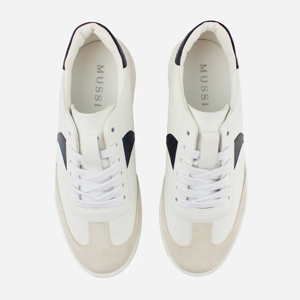 Tenis lourdes de cuero para mujer - Blanco