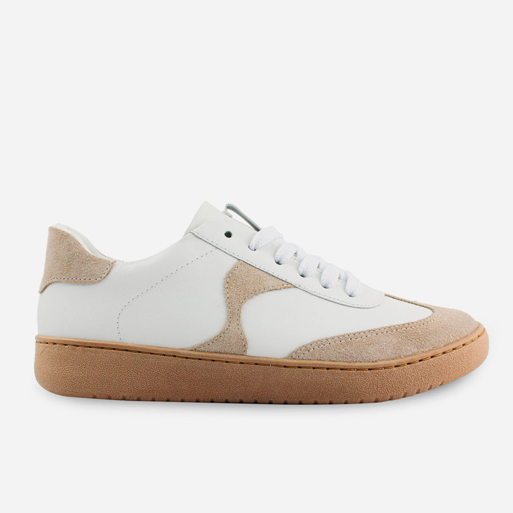 Tenis Sneakers lourdes de cuero para mujer - Hueso