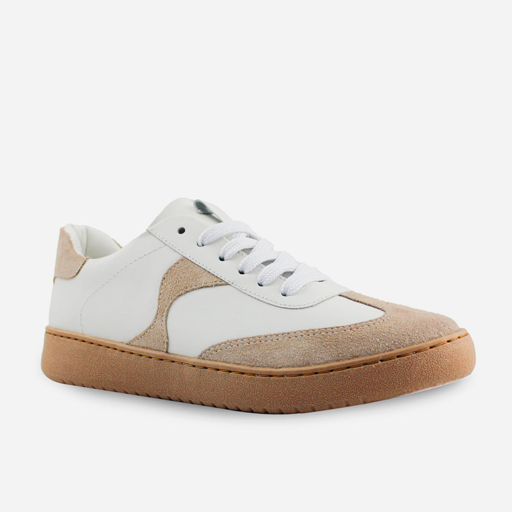Tenis Sneakers lourdes de cuero para mujer - Hueso