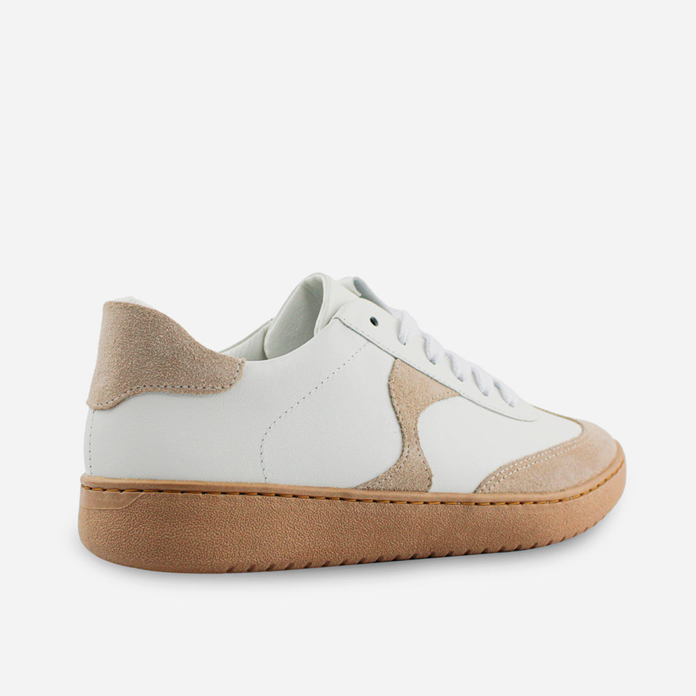 Tenis Sneakers lourdes de cuero para mujer - Hueso