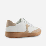 Tenis Sneakers lourdes de cuero para mujer - Hueso