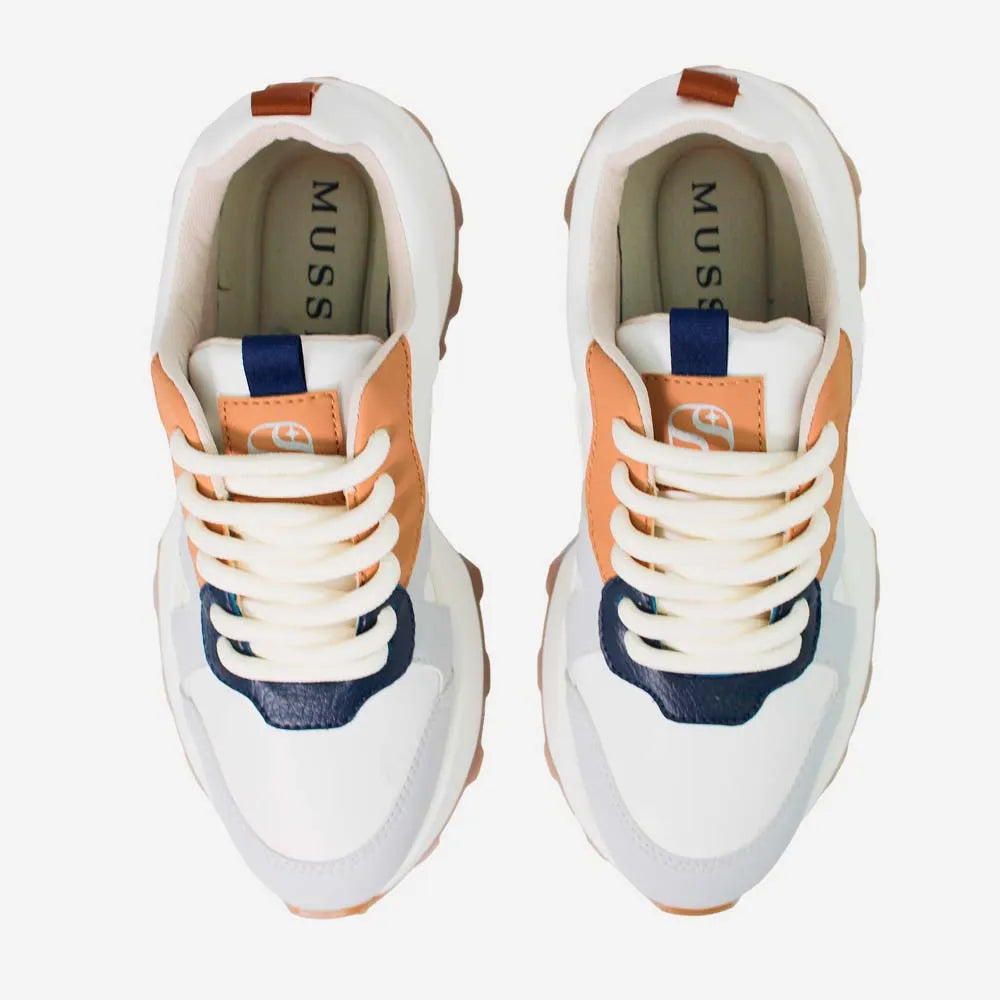 Tenis con plataforma dulce de sintético para mujer - Hueso