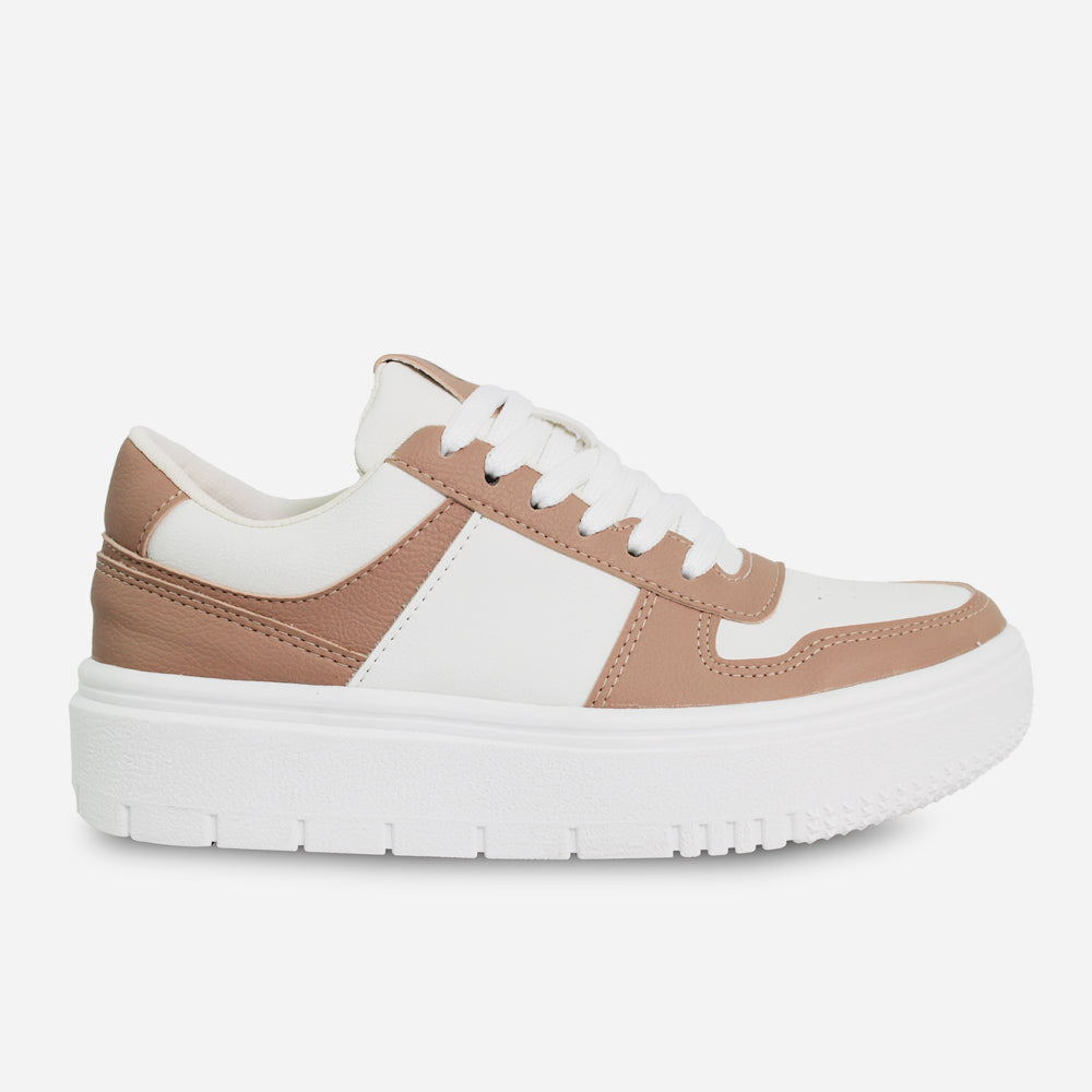 Tenis con plataforma lilith de sintético para mujer - Beige