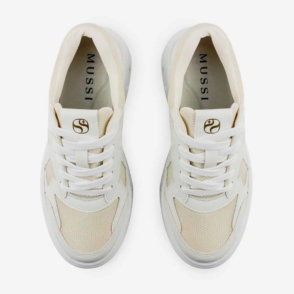 Tenis con plataforma silvia de sintético para mujer - Beige