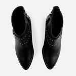 Botin tacon angelique de cuero para mujer - Negro