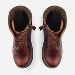 Botin con cordones zora de cuero para mujer - Miel