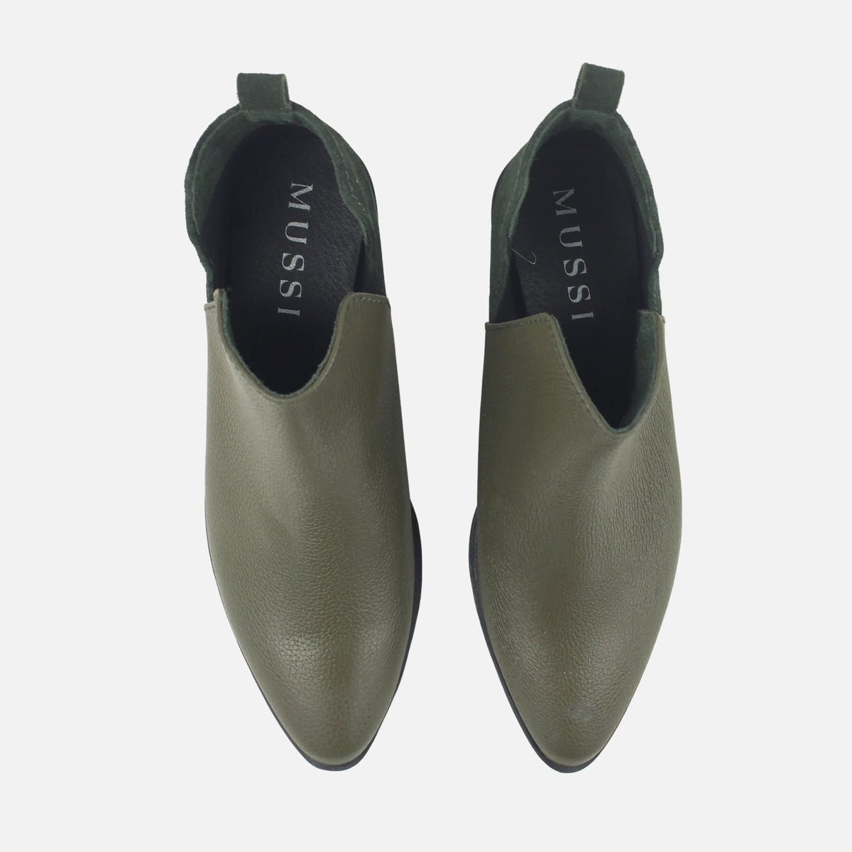 Botin tacon lune de cuero para mujer - Verde