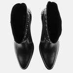 Botin tacon asuna de cuero para mujer - Negro