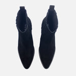 Botin tacon ela de cuero para mujer - Negro