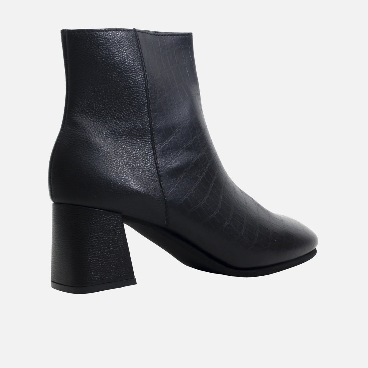 Botin tacon emma de cuero para mujer - Negro