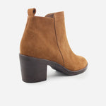 Botin tacon laeticia de cuero para mujer - Miel