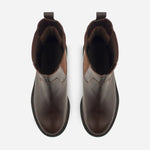 Botin tractorado luna de cuero para mujer - Café