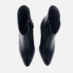 Botin tacon carina de cuero para mujer - Negro