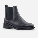 Botin tacon isabella de cuero para mujer - Negro