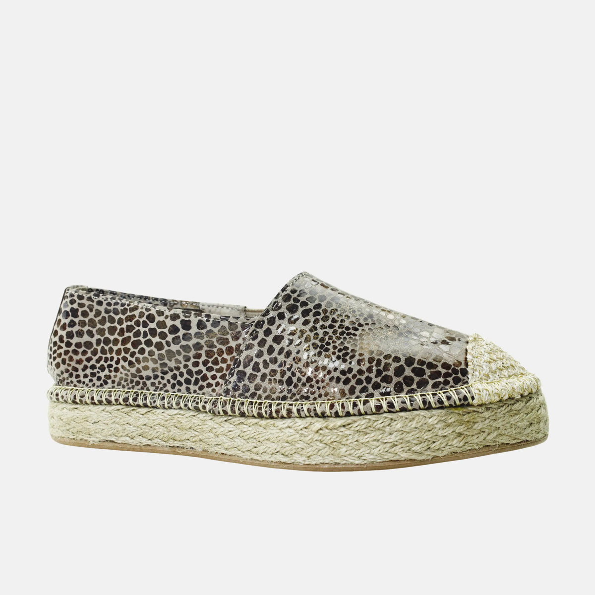 Espadrilla vela de cuero para mujer - Taupe
