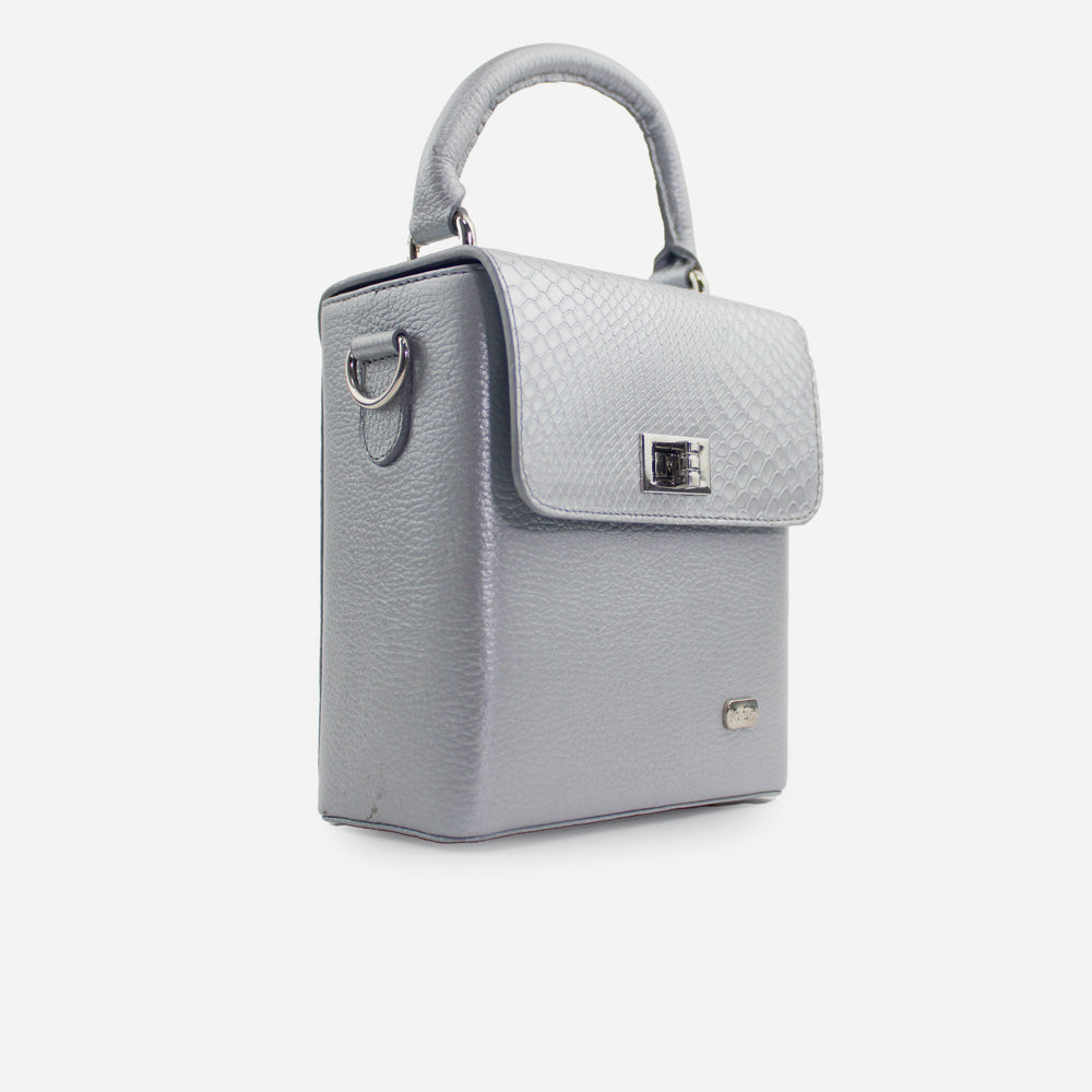 Bolso manos libres dalia de cuero para mujer - Plata