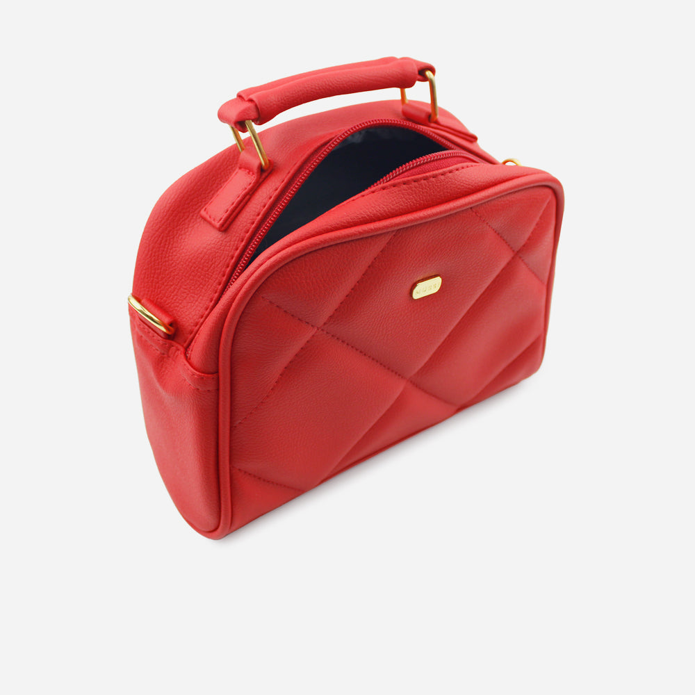 Bolso manos libres celeste de sintético para mujer - Rojo