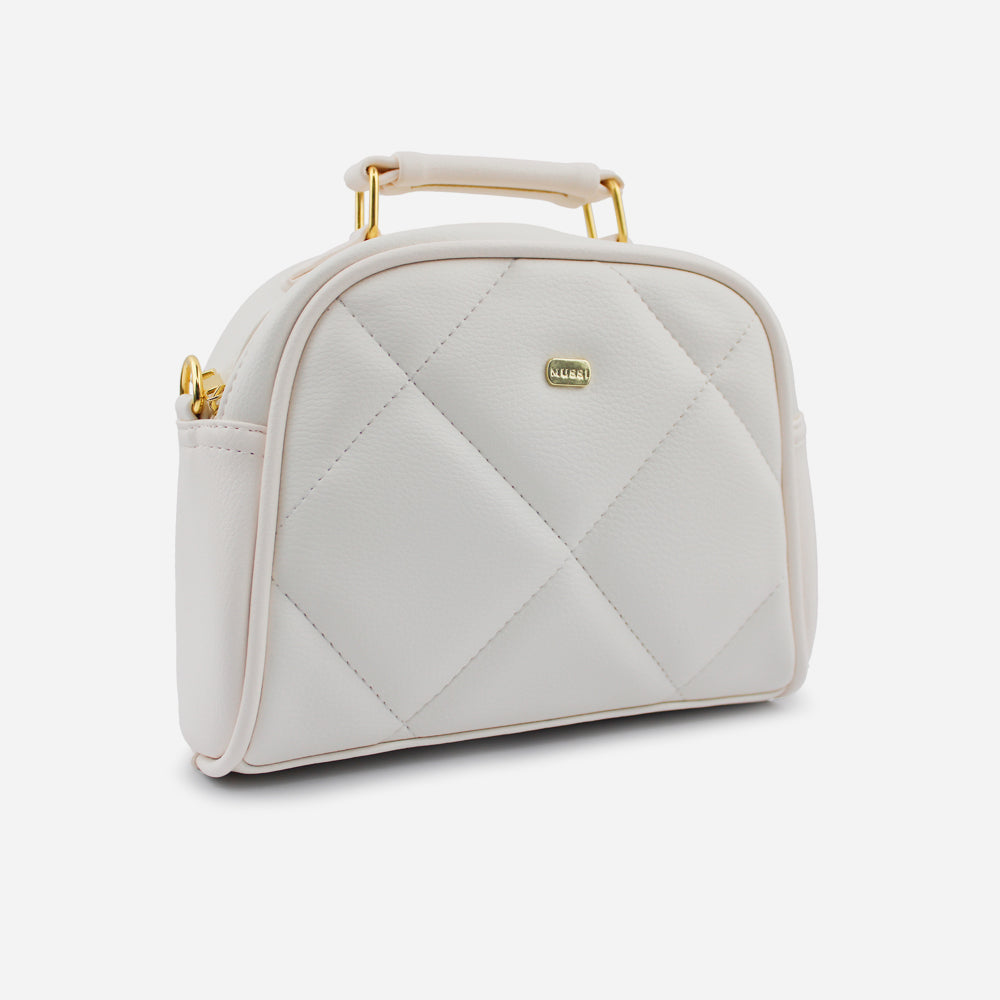 Bolso manos libres celeste de sintético para mujer - Hueso