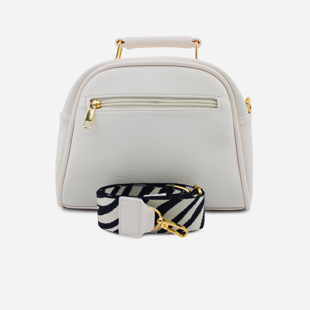 Bolso manos libres celeste de sintético para mujer - Hueso