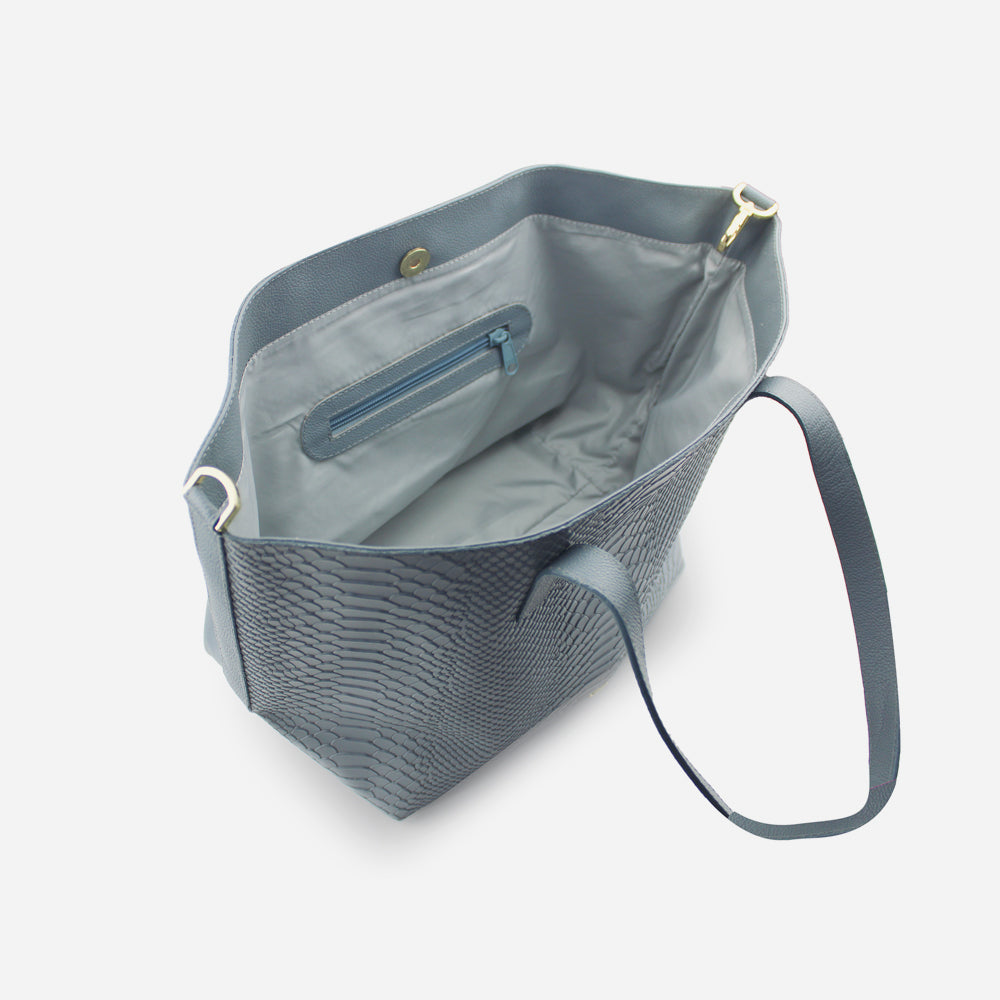 Cartera eleonor de cuero para mujer - Gris