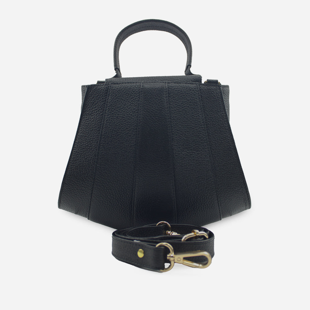 Bolso manos libres antonella de cuero para mujer - Negro