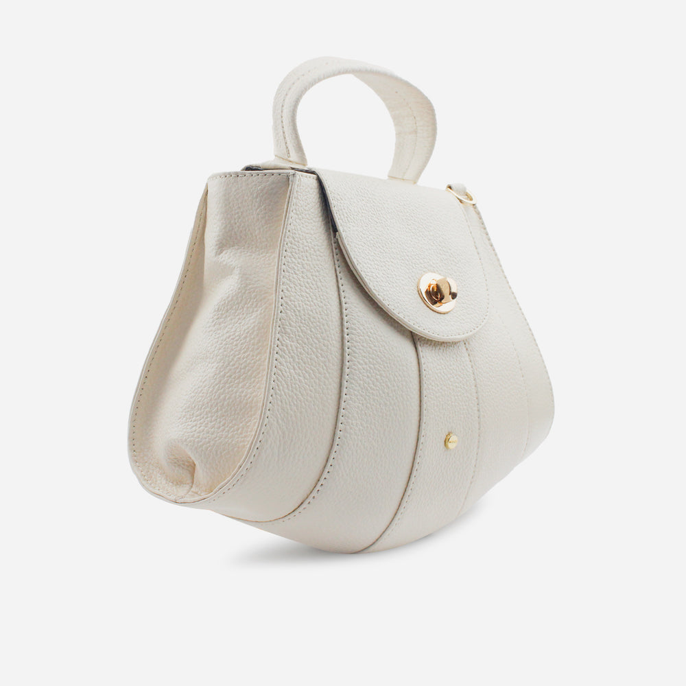 Bolso manos libres antonella de cuero para mujer - Hueso