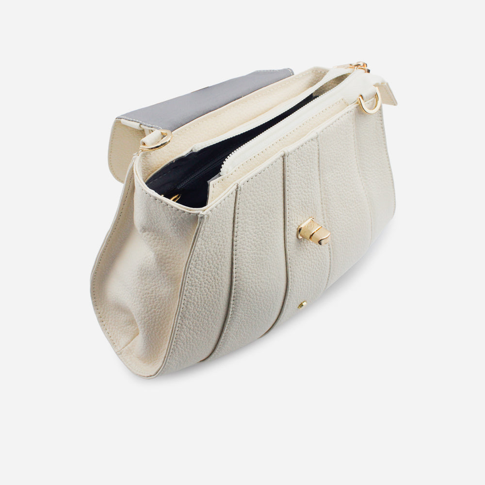 Bolso manos libres antonella de cuero para mujer - Hueso