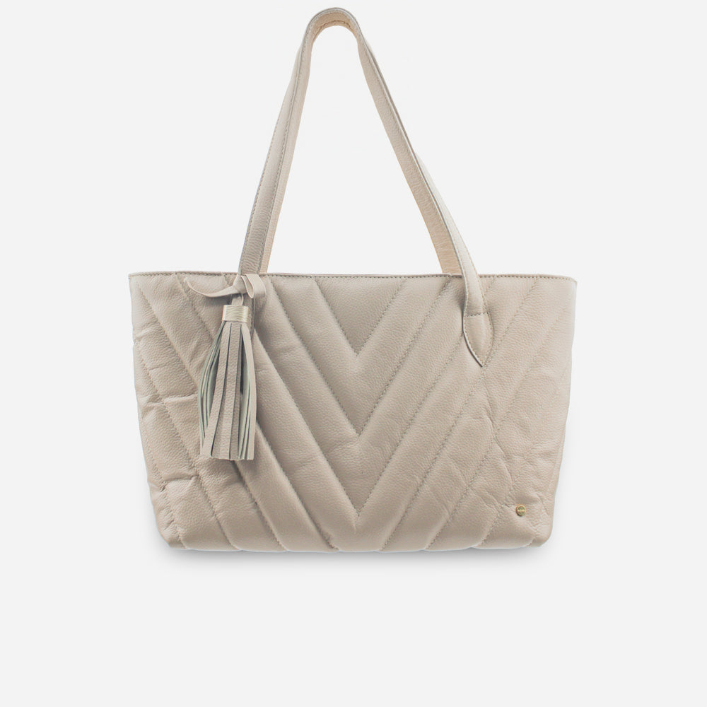 Cartera nadia de cuero para mujer - Nude