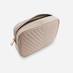 Bolso manos libres camilla de cuero para mujer - Nude