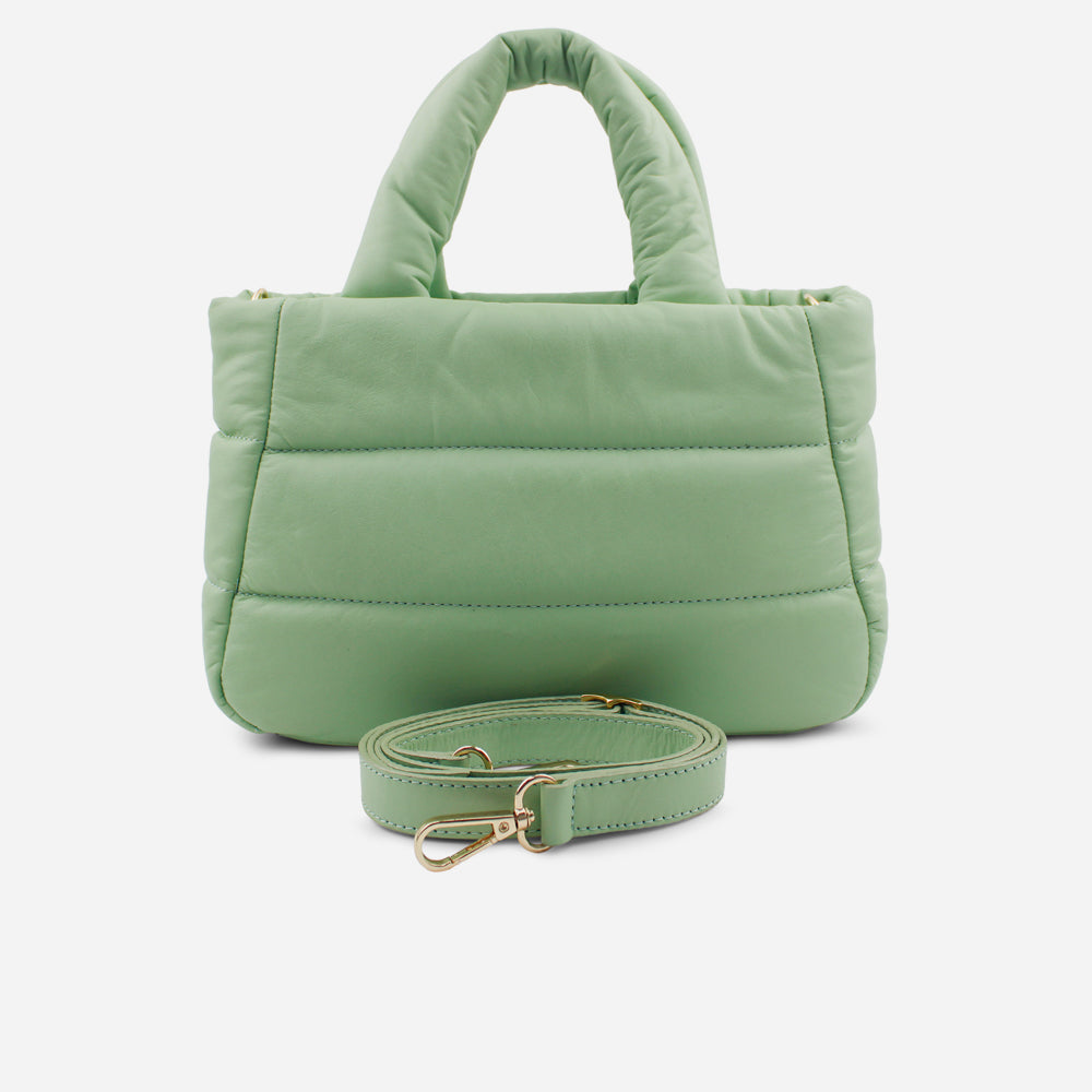 Bolso manos libres hanna de cuero para mujer - Menta