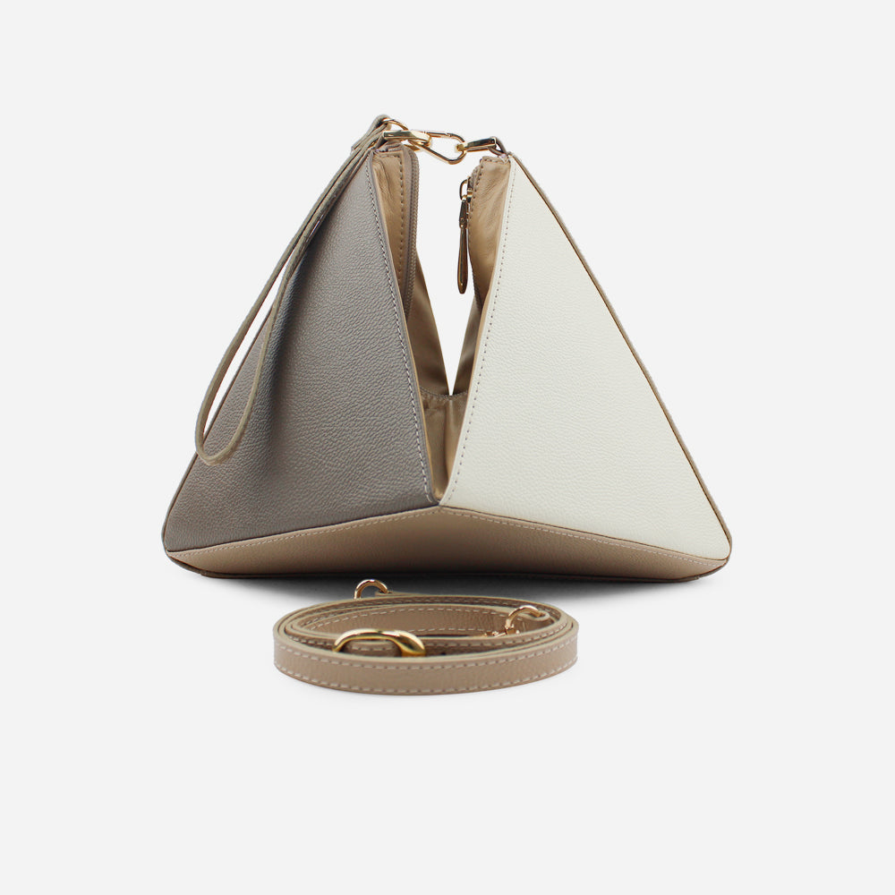 Bolso manos libres lily de cuero para mujer - Nude