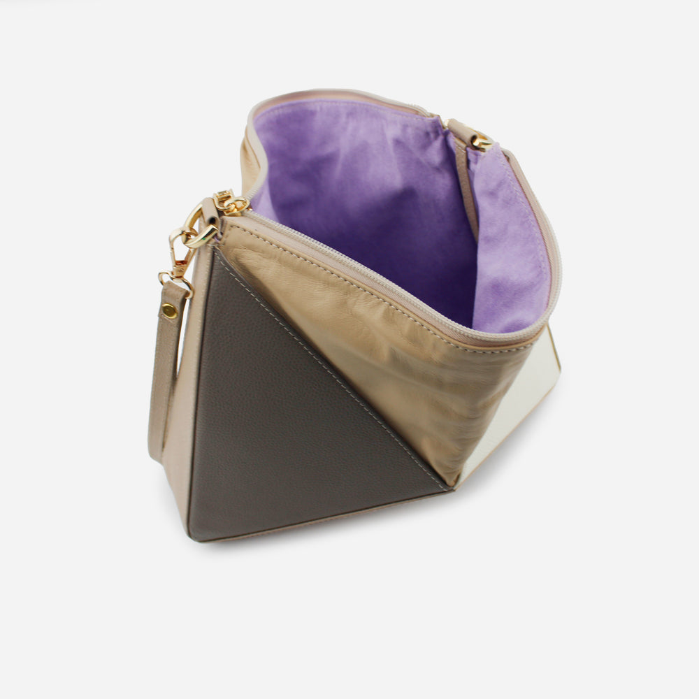 Bolso manos libres lily de cuero para mujer - Nude