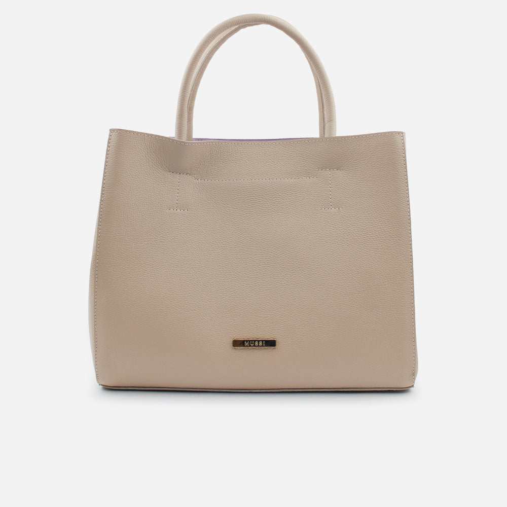 Cartera daphne de cuero para mujer - Nude
