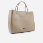 Cartera daphne de cuero para mujer - Nude