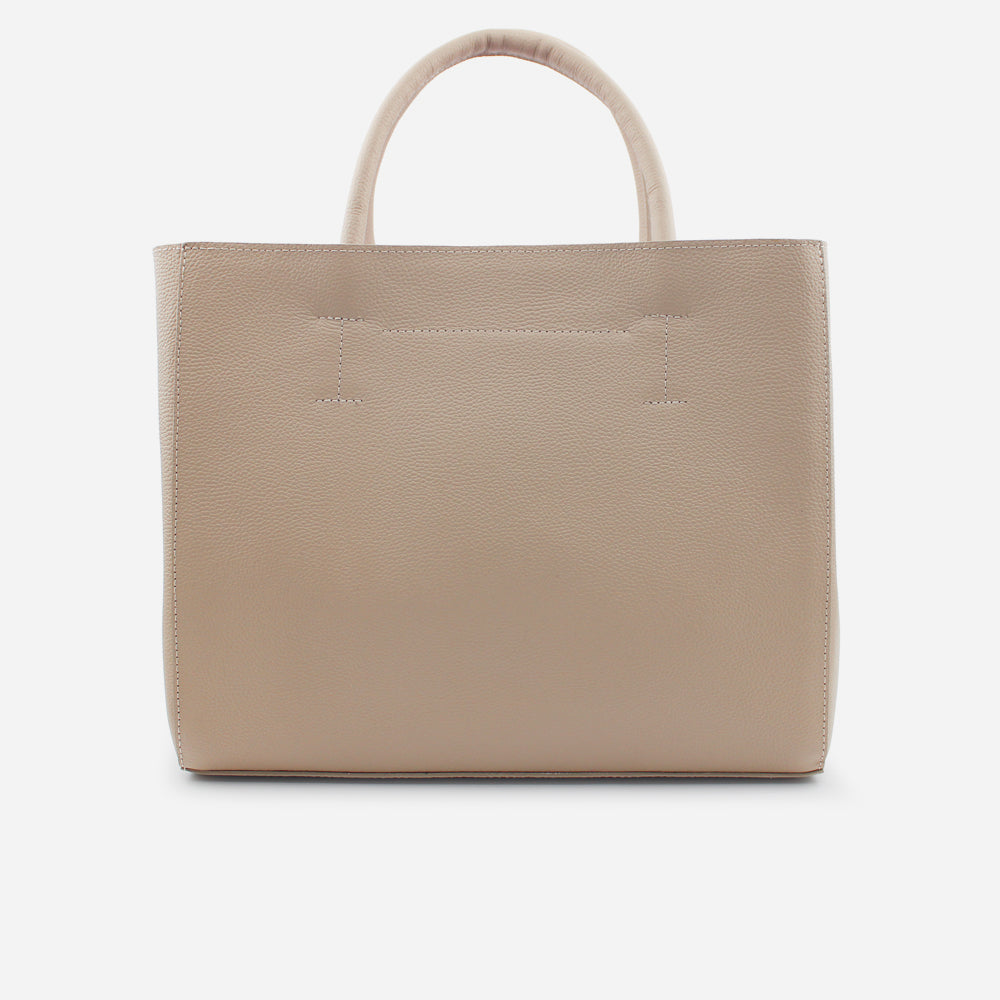 Cartera daphne de cuero para mujer - Nude