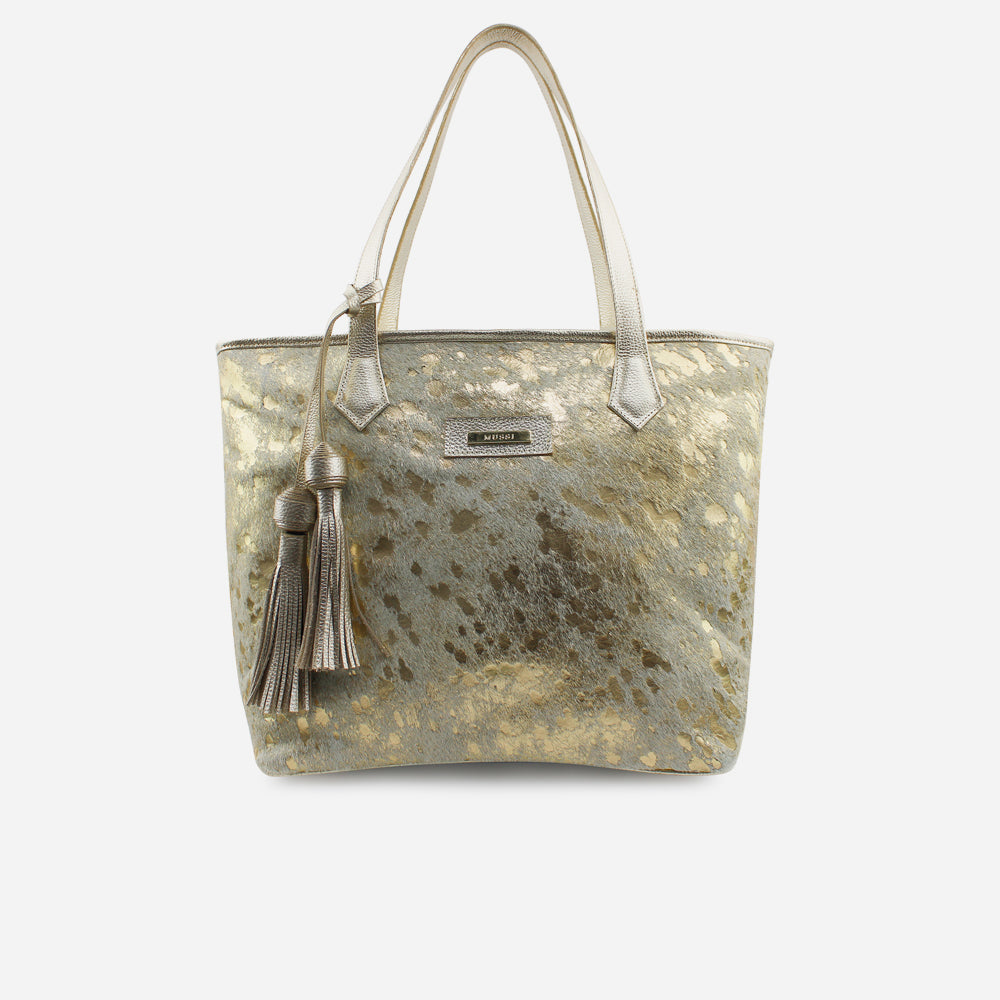 Cartera adela de cuero para mujer - Oro